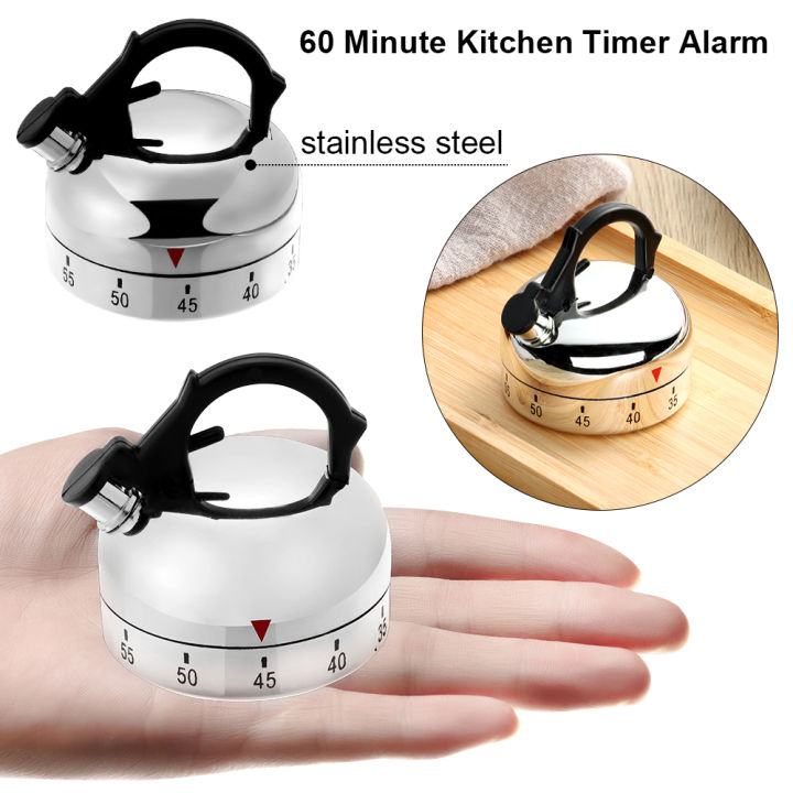 60 Minute Mechanical Kitchen Timer Teapot Shaped Cooking Timer Clock