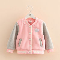 Autumn Winter Fashion 2 3 4 6 8 10 Years Children Color Patchwork Mandarin Collar Girls Plus Velvet Jacket For Baby Kids