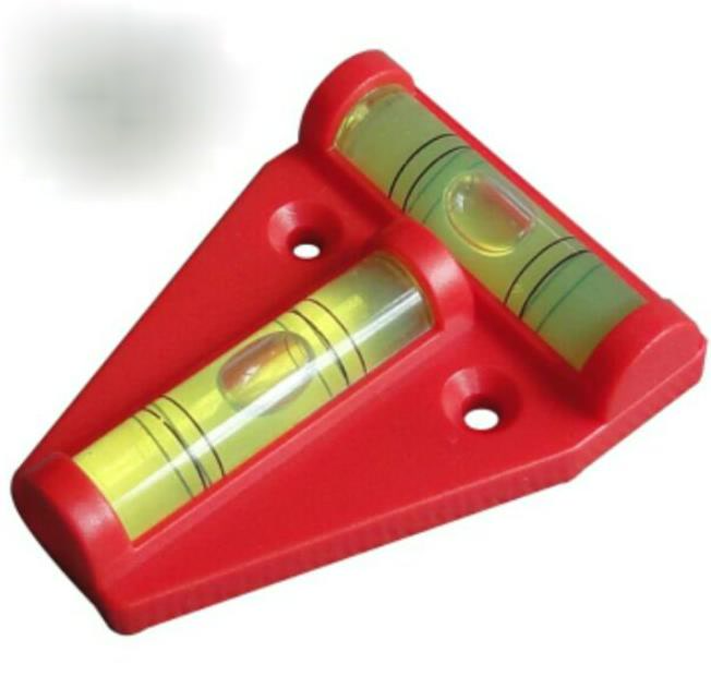 สีแดง1ชิ้น Mini Spirit เครื่องมือวัดระดับสามเหลี่ยม Spirit Level ระดับ T Spirit Bubble Shell พลาสติกเครื่องมือวัด