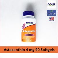 สาหร่ายแดง แอสต้าแซนธิน Astaxanthin 4 mg 90 Softgels - Now Foods