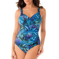 Sexy Print Leaves One Piece Swimsuit Women Monokini Backless Swimwear V-neck Push Up bodysuit Bikini Plus Size-XXXL Bathing Suit