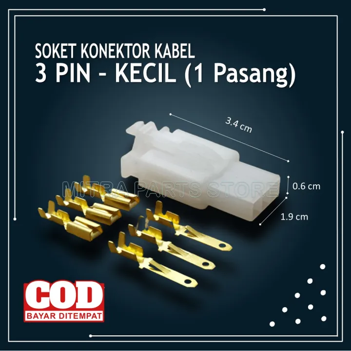 Soket Kabel Motor Pin Kecil Full Set Lengkap Dengan Skun Socket