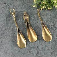 Vintage Brass Copper Deer Dharma Head Tea Scoops Shovel Coffee Black Tea Spoon Powder Teaspoon Teaware Tea Ceremony Ice Cream