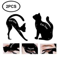 2 PCS Cat Line Eyeliner Stencils Cat Eyes Shaper Eye Shadow Tool Makeup Template