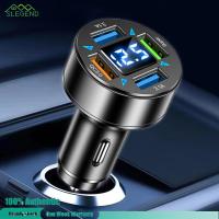 ?Arrive in 3 days?66W Fast Car Charger 4-Port Blue Light Power Socket USB PD Quick Charge Adapter LED Digital Display for Huawei Xiaomi✨New Arrivals?