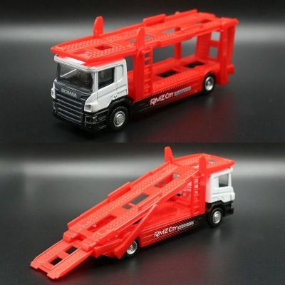1/64 Scania Car Trailer Tow Truck Toy Model, RMZ City Miniature Diecast Alloy Road Trailer Engineering Vehicle, Gift For Boys