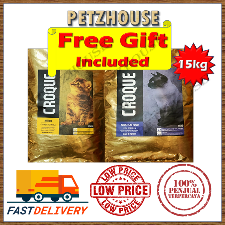 Croque Premium Adult/KItten Cat Food 15kg Cat Food Makanan Kucing
