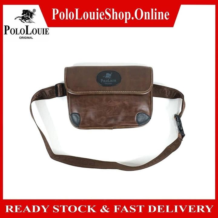 New Arrival Original Polo Louie Men Top Quality Leather Shoulder Sling Bag  Messenger Bag Crossbody Bag Side Backpack Beg