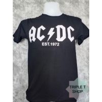 2023 เสื้อยืดแขนสั้นลายวง ACDC ขนาดใหญ่สไตล์ฮิปฮอปสตรีทแฟชั่นย้อนยุคลำลองขนาดใหญ่