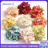 DECORATE X 3pcs ผ้าไหมสีขาว หัวดอกไม้ไฮเดรนเยียจำลอง ของปลอมปลอม 11ซม. ค่ะ หัวดอกไม้ประดิษฐ์ ลายดอกไม้ดอกไม้ ผ้าโพกศีรษะ ดอกไฮเดรนเยียเทียม บ้านในบ้าน