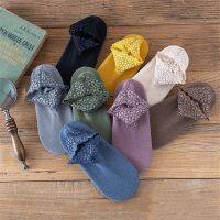 ✉  Spring Winter Socks Women Thermal Wool Hollow Lace Low Tube Lace Socks Warm Velvet Loose Mouth