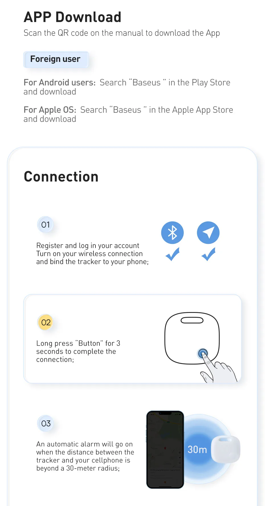 Tag Bluetooth Baseus T2 Pro có nhiều cách sử dụng khác nhau