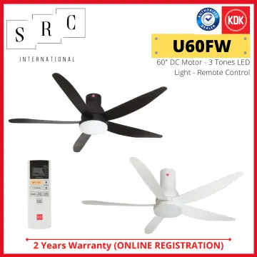 [BULKY] (FREE BASIC INSTALL) KDK U60FW DC Motor Ceiling Fan 60 inch with LED Light & Remote