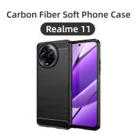 เคสสำหรับ Realme 11 Pro Plus 11Pro 11Pro + 11ProPlus Realme11 Nfc Realme 11 4G 5G 2023ฝาหลังเคสมือถือกันกระแทกซิลิโคนป้องกันกันชนคาร์บอนไฟเบอร์