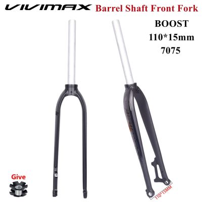 VIVIMAX Fork Sepeda Gunung เพิ่ม26 27.5 29ผ่านเพลาหน้า15*110มม. อุปกรณ์เสริมจักรยานเสือภูเขาอะลูมินัมอัลลอยทั้งหมด