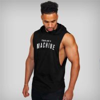 Mens Cotton Hoodie Fitness Tank Tops