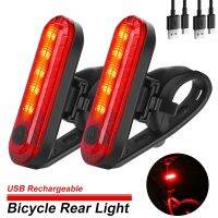 ┋☊♨ 1/2pcs Bright Bicycle Rear Light USB Rechargeable Cycling Taillight Safety Flashlight 4 Modes LED Bike Tail Light Accessories