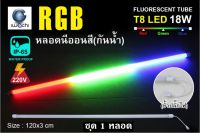 IWACHI หลอดนีออนสี ขั้วกันน้ำ 3 IN 1 พร้อมปลั๊กเสียบ รุ่นใหม่ LED T8 18W สีแดง+สีเขียว+สีน้ำเงิน