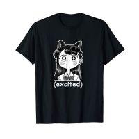 เสื้อยืดคอกลมcrew neckKomi san cat meme น่ารักอะนิเมะเสื้อยืดผู้ชายใหม่ plus ขนาด classic sportwear วันพ่อวันเกิดของขวัญ  07LE