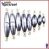 JUZHUFEI 5pcs แคสติ้งด่วน แหวนคู่ อเมริกันสไวเวล ทนทาน รอกตกปลา น้ำหนัก รูปมะกอก Lead Sinkers