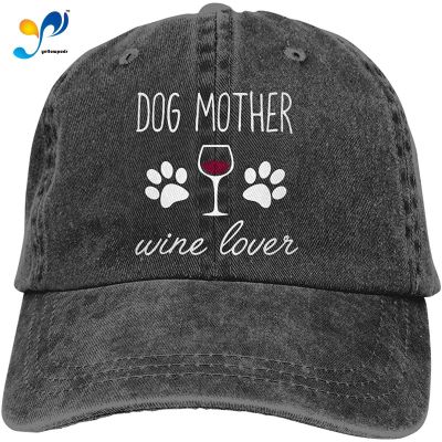 Hats For Women Dog Mother Wine Lover Vintage Denim Dad Hat Adjustable Baseball Cap