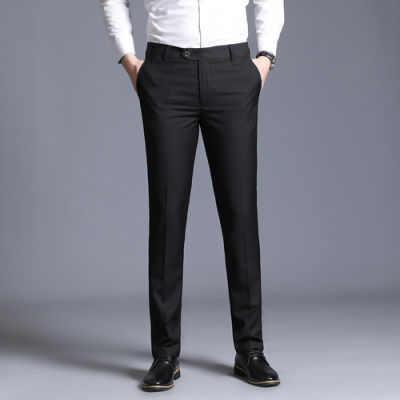 Men Formal Dress Pants Slim Fit Fashion Formal Business Solid Color Suit Pants Casual Man Trousers Wedding Groom Prom Trouser