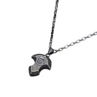 Vintage Final Fantasy 14 XIV Azems Crystal Chain Necklace for Men Silver Color Replica Pendant Necklace Gothic Hip Hop Jewelry Fashion Chain Necklace