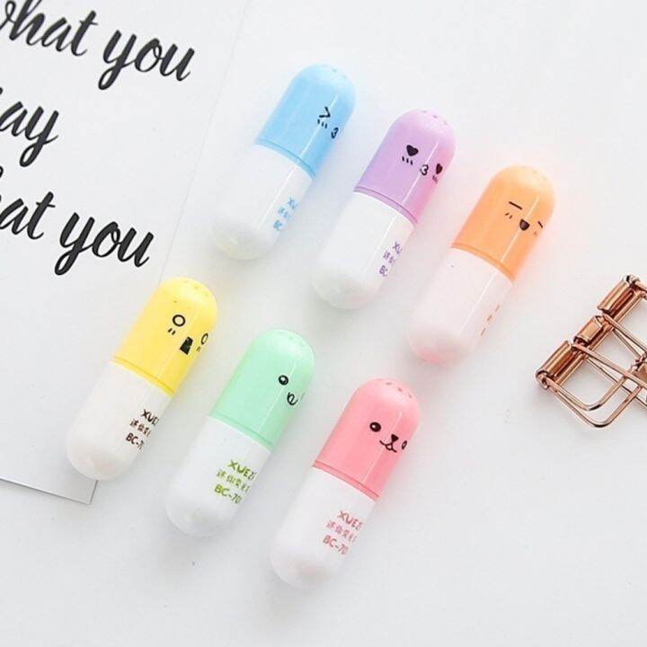 creative-highlighter-6-color-sets-cute-cartoon-style-marker-pen-color-marker-mini-highlighter-children-student-stationery