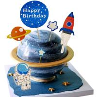 ANIMEN การ์ตูน วันเกิด นักบินอวกาศ นอกโลก จรวด ธีมยานอวกาศ ท็อปเปอร์คัพเค้ก ตกแต่งเค้ก อุปกรณ์ปาร์ตี้ ธงเค้ก