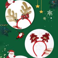【ZNBY】Cartoon Red Christmas Hair Band Santa Claus Snowman Antlers Headband Merry Christmas Decor ผู้ใหญ่ของขวัญเด็ก
