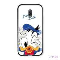 เคสมือถือเคสโทรศัพท์เคส Samsung Galaxy J7 บวก Plus C8 j7310 C7 2017 โทรศัพท์กรณีหรูหราการ์ตูนดิสนีย์มิกกี้มินนี่เมาส์โดนัลด์เดซี่เป็ดอากาศจูบกรณีเคลือบเงากระจกปกหลังปลอก