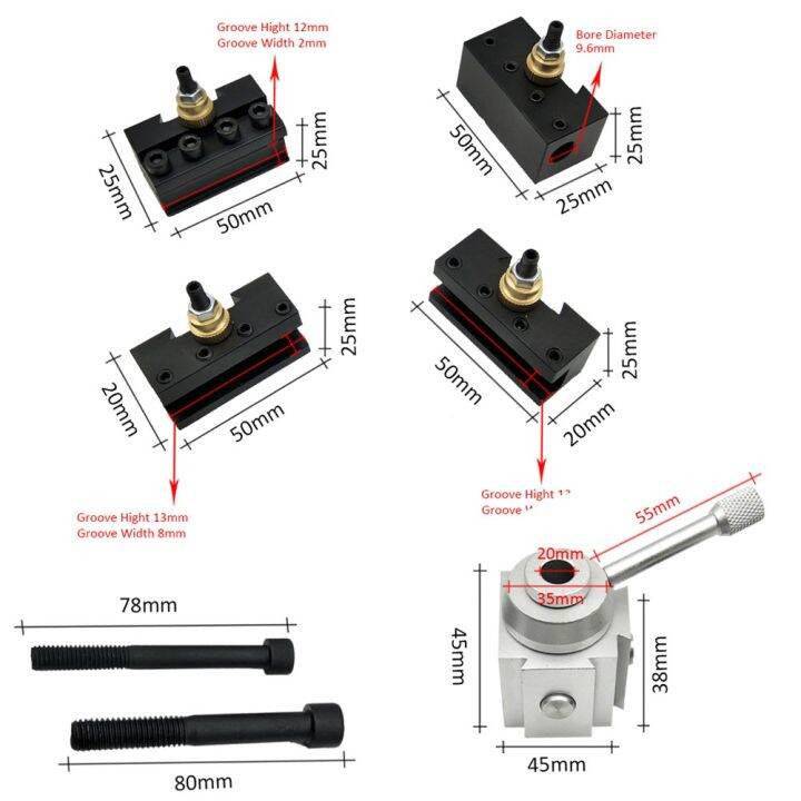 Hometool Quick Change Lathe Tool Post Holder Cutter Screw Boring Bar ...