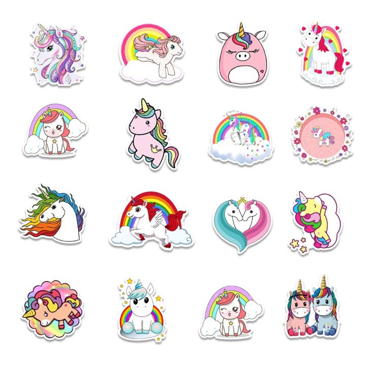10-30-50pcs-graffiti-cute-unicorn-cartoon-stickers-diy-car-bike-travel-luggage-phone-laptop-waterproof-funny-sticker-decals-toy