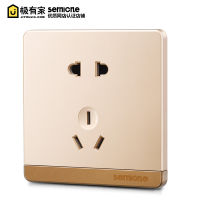 International electrician wall switch socket panel one open USB power supply 5 hole 16A frameless socket switch panel