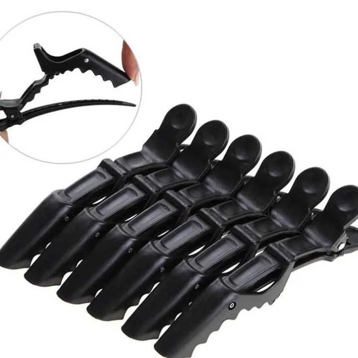 6Pcs Salon Matte Sectioning Crocodile Hair Clips Clamp Hairdressing Grip*