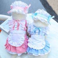 Maid Outfit Cute Dress Small Dog Lace Skirt Cat Clothes Spring Summer  Chihuahua Yorkshire Princess Skirt Poodle Coat Poodle Dresses