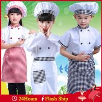 COD Letitia Robbins Chef Kids Costumes Cooking Clothing Baby Girl Baby Boy Kitchen Uniform Cosplay Costumes Apron Top Cap for Craft Baking