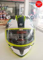 หมวกกันน็อคเต็มใบ CAIMO สีฟ้าเหลือง HONDA H2C HELMET แท้100% SIZE L ขนาด 59-60 ซม. รหัส  APSTDHGFF2LZF