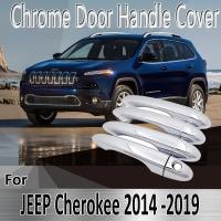 สำหรับ Jeep Cherokee KL 2014 ~ 2019 2015 2016สติกเกอร์2018 2017ตกแต่งฝาครอบมือจับประตูโครเมียม Refit อุปกรณ์เสริมรถยนต์