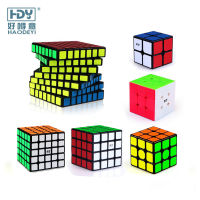 top●QiYi Rubik Magic Cube 2x2 3x3 4x4 5x5 Ultra Smooth Black สติกเกอร์ Five Magic Cube Rubiks Cube Speed Cube ปริศนาการศึกษาเด็ก