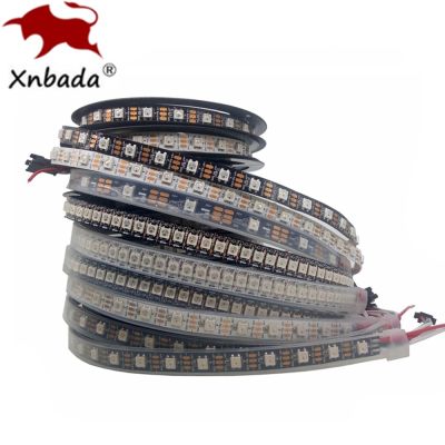 Xnbada WS2812B Led Strip 1-5m 30/60/144 pixels/leds/m Individually Addressable Smart RGB Led Strip Black PCB IP65 DC5V
