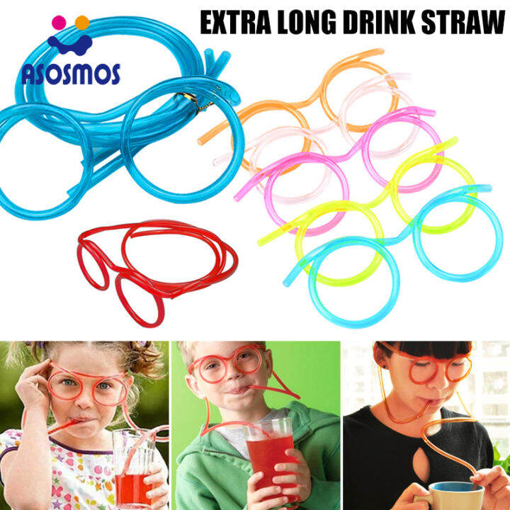 ASM Creative Glasses Straw Flexible Soft Drink Eyeglasses Novelty Party
