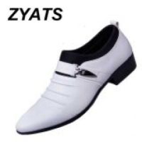 ZYATS รองเท้าธุรกิจใหม่รองเท้าหนังแฟชั่นรองเท้าขนาดใหญ่ 38-48 สีขาว