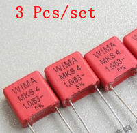 3ชิ้น/ล็อต WIMA MKS4 Series 1Uf 63V ทองแดง Pin 1.0Uf 105ตัวเก็บประจุฟิล์ม