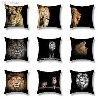 ♨ 45X45CM Wild Animals Lions Tigers Cushion Cover Pillow Case Decorative Wild Animals Lions Pillow Cover Sofa Chair Pillowcase