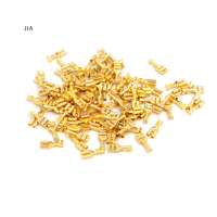 JIA 100 pcs 4.8mm GOLD brass ลำโพงรถยนต์หญิง Spade Terminal Wire CONNECTOR