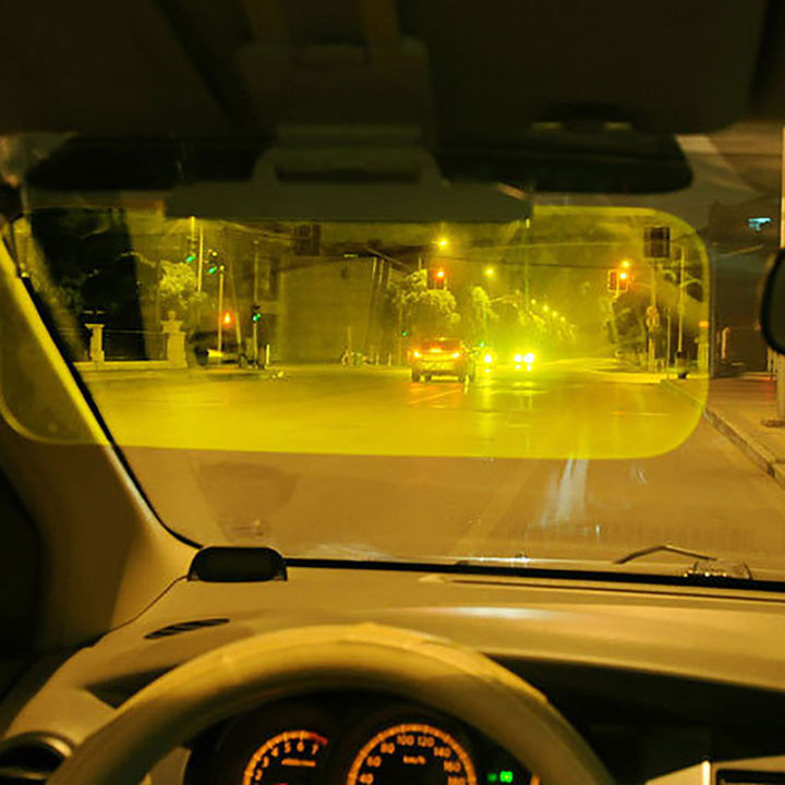 scitech-แผ่นบังแดดรถยนต์2อิน1แผ่นบังแดดโพลาไรซ์มองเห็นชัดเจนกระจกบังลมปรับได้สำหรับกลางวันและกลางคืน
