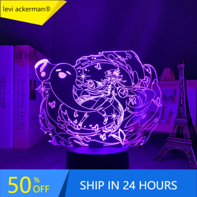 3d Led Night Light Lamp Genshin Impact Hu Tao Acrylic Led Lamp Game