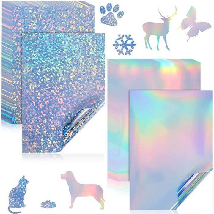 20 Sheets Holographic Self Adhesive Paper Printable Vinyl Sticker A4 ...
