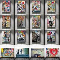 Vibrant Abstract Graffiti Art Canvas Prints: โปสเตอร์ตกแต่งผนังสำหรับห้องนั่งเล่น-Cuadros